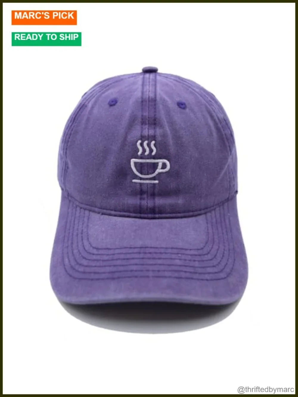 Embroidered Coffee Baseball Cap, Adjustable Snapback, Unisex Hat